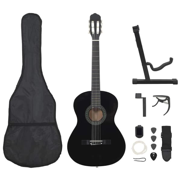 Klassisk gitarr 12 delar svart 4/4 39"