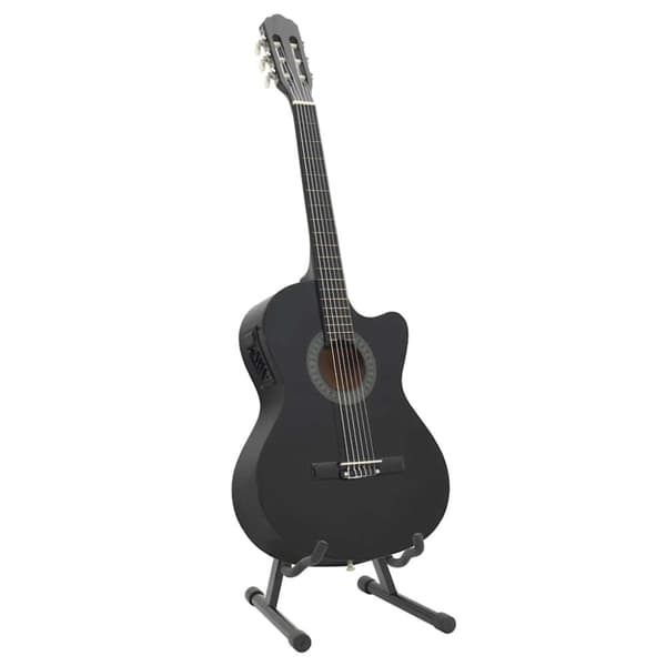 Gitarr 12 delar med EQ-pedal 6 och strängar western svart