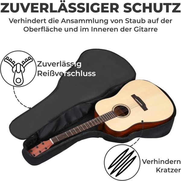 INF Premium Vadderad Akustisk Gitarrväska 40-41 Tum - Svart