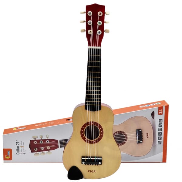 VIGA træ guitar til børn naturlig farve 21" 6 strenge