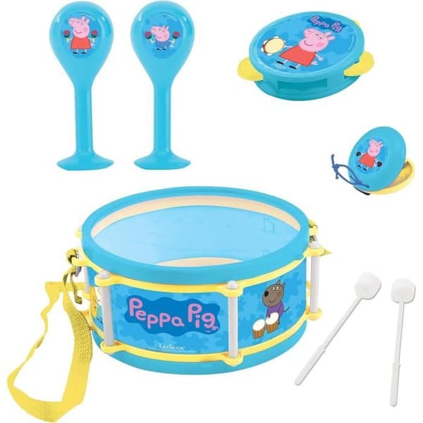 Lexibook - Peppa Pig Musikset - 7 instrument - Förvaring i trumman