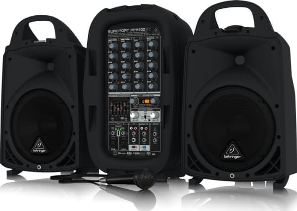 Behringer PPA500BT, 500 W, 20,3 cm (8"), 20,3 cm, Vapaasti seisova PA-järjestelmä, Musta, Langallinen & langaton
