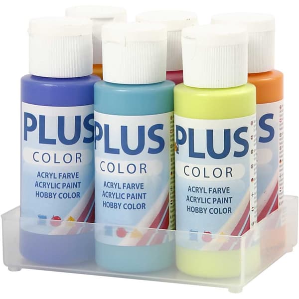 Plus Color hobbyfärg - Colorful - 6 x 60 ml