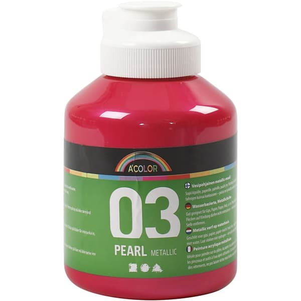 Akrylfärg Kids Acrylic - Metallic Hallonröd - 500 ml