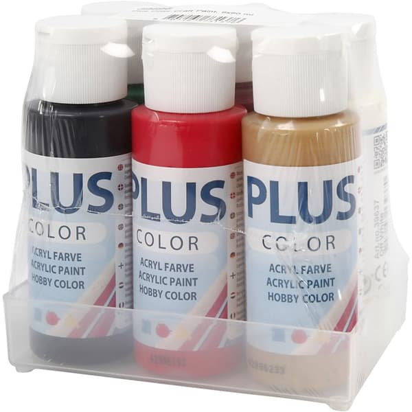 Plus Color hobbyfärg - Jul färger - 6 x 60 ml