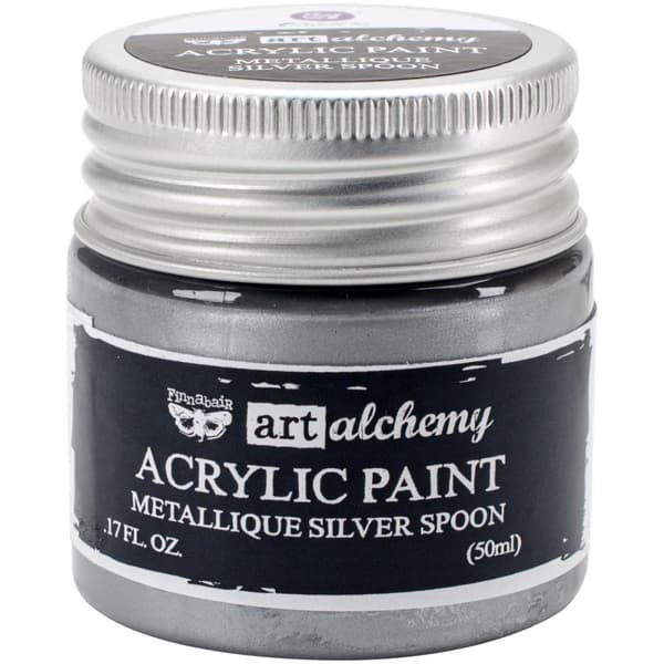 Finnabair Alchemy Acrylic Paint - Metallique  Silver Spoon