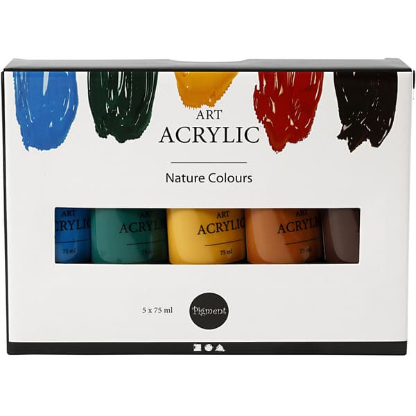 Pigment Art Acrylic - Mixade Naturfärger - 5x75 ml