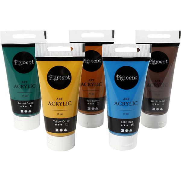 Pigment Art Acrylic - Mixade Naturfärger - 5x75 ml