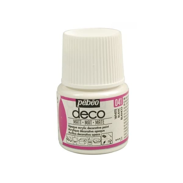 Akrylfärg - Pébéo - P.BO Déco - Matt vit - 45ml - Matt finish