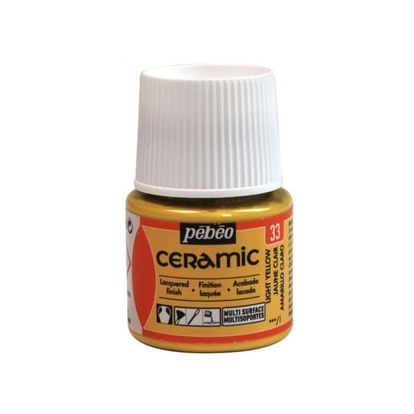 Måleri - Pébéo - Céramic - Ljus gul - 45ml - Blank