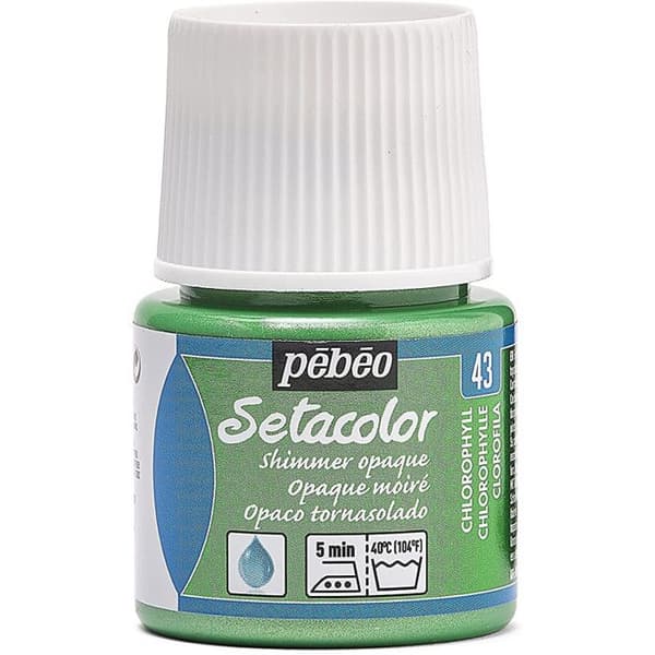 Tygfärg - Pébéo - Setacolor ogenomskinlig moiré - Klorofyll - 45 ml - Sateneffekt