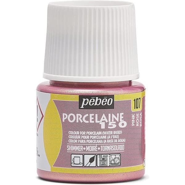 Målning - PEBEO - Porslin Shimmer - 45ml - Färg rosa - Mörk finish