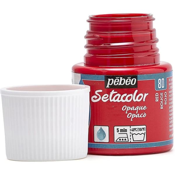 Tygfärg - PéBéo - Setacolor opak - Röd - 45 ml - Tvättbeständig