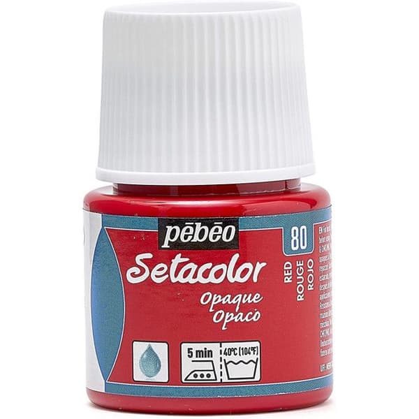 Tygfärg - PéBéo - Setacolor opak - Röd - 45 ml - Tvättbeständig