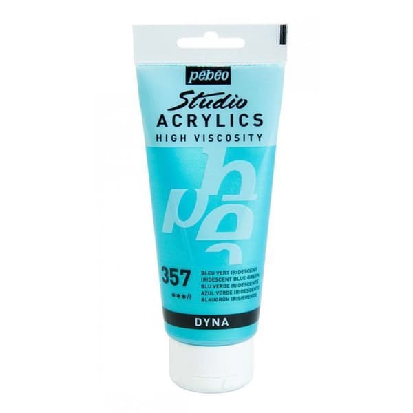 Akrylfärg - Pébéo - Studio - Iriserande blågrön - 100 ml - Blank