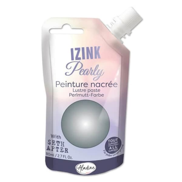 Målarfärg - Izink - Pärl - Silver - 80ml - Multi-underlag krämig