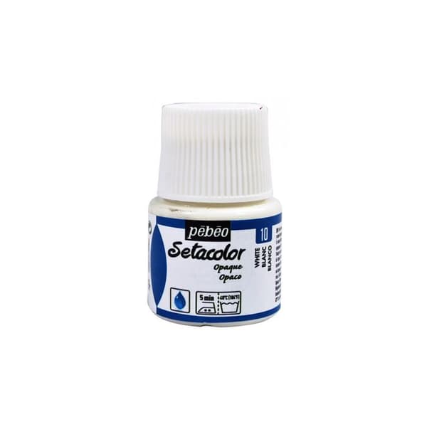 Textilfärg - Pébéo - Setacolor opak - Vit N°10 - 45ml - Intensiva och täckande färger