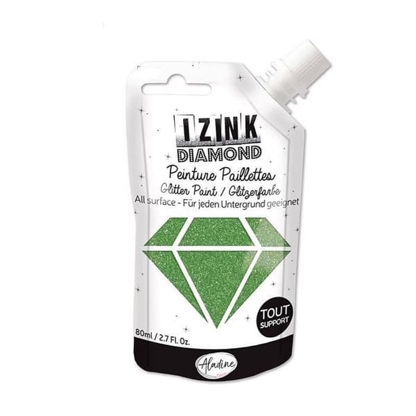 Färg - IZINK - Diamant - Mörkgrön - 80ml - Vattentålig