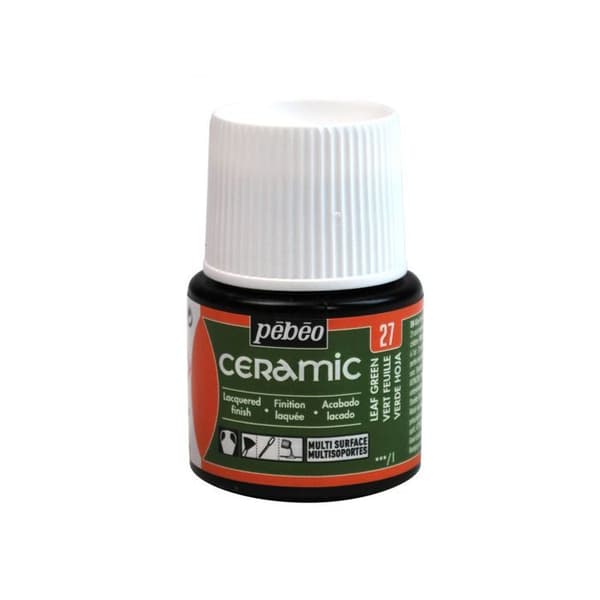 Färg - Pébéo - Keramik - Bladgrönt - 45ml - Opak och glänsande