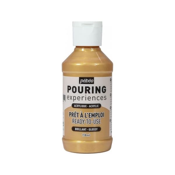 Akvarellfärg - Pébéo - Hällning - 118 ml - Metallisk Guld - Blandad