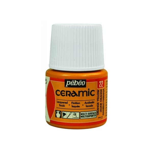 Färg - Pébéo - Keramik - Orangegul - 45ml - Högglans
