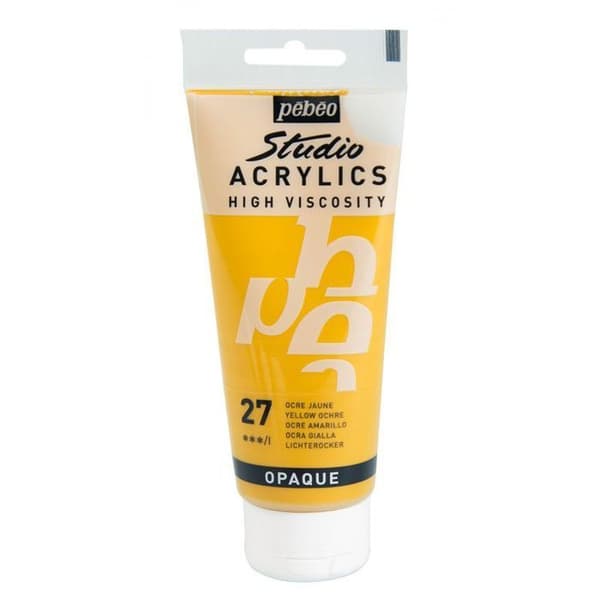 Akrylfärg - Pébéo - Studio Acrylics - Okergul - 100 ml - Satin