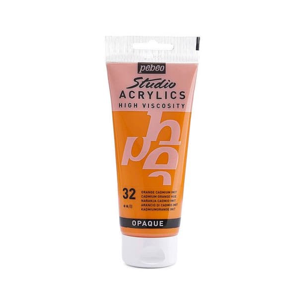 Akrylfärg - Pébéo - Studio - Kadmium Orange - 100 ml - Satin - Blandat
