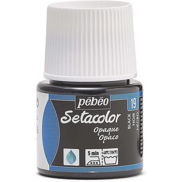 Tygfärg - PéBéo - Setacolor opak - Svart - 45 ml - Tvättbeständig