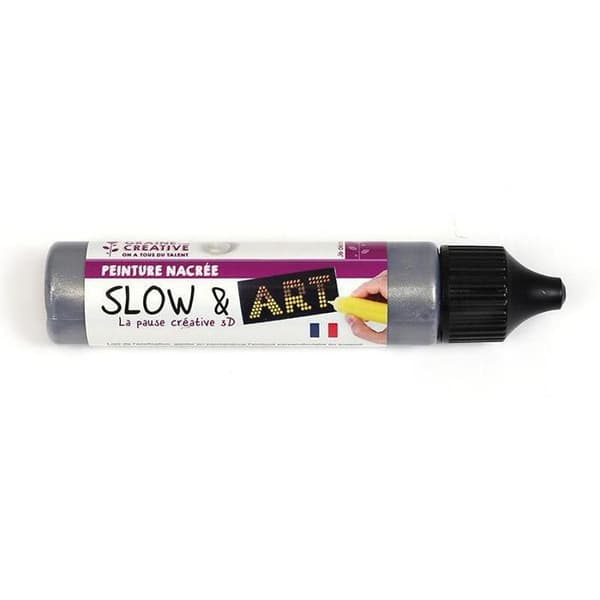 Slow & Art-färg - pärlsilver - 30 ml