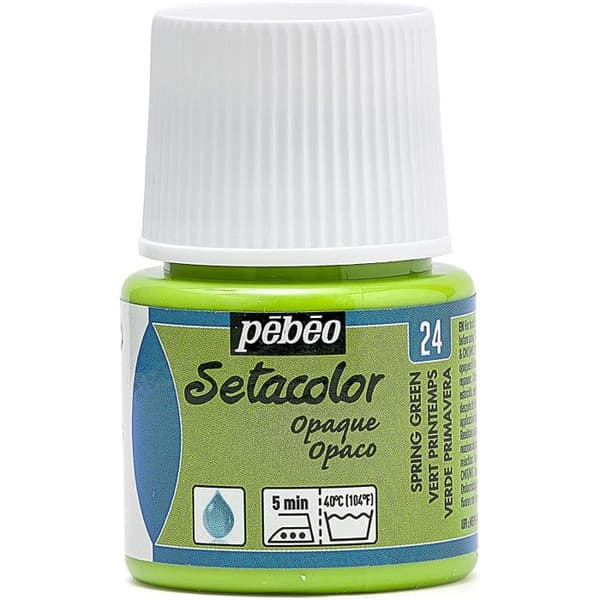 Tygmålningsfärg - PéBéo - Setacolor opak - Vårgrön - 45 ml - Vattenbaserad