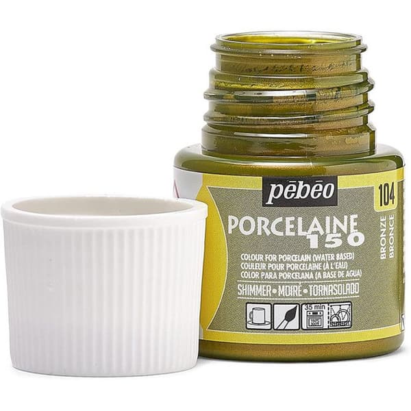Porslinsfärg - Pebeo - Porslin 150 - Set med 5 flaskor - Glänsande brons - 45 ml