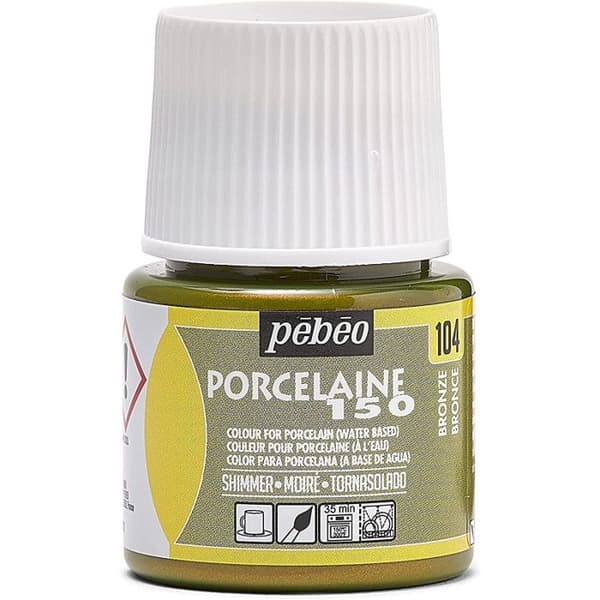 Porslinsfärg - Pebeo - Porslin 150 - Set med 5 flaskor - Glänsande brons - 45 ml
