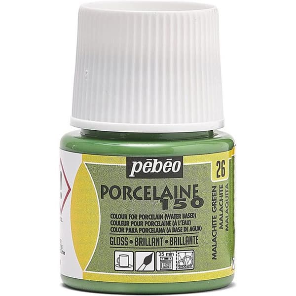 Porslinsfärg - Pébéo - 150 Brilliant Malachite N°26 - 45ml - Strålande färger - Matlagning vid 150°C