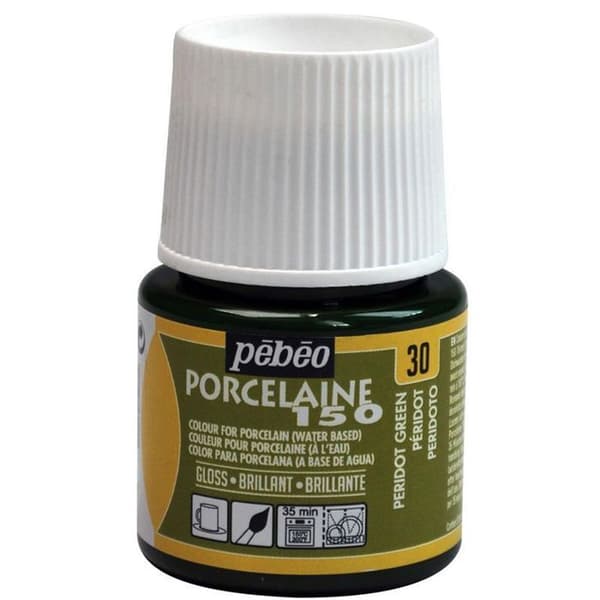 Porslinsfärg - Pébéo - 150 Brillant Péridot N°30 - 45ml flaska - Strålande färger - Matlagning 150°C