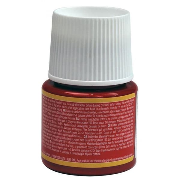 Porslinsfärg - Pébéo - 150 Brillant Ecarlate N°06 - 45ml flaska - Strålande färger - Matlagning 150°C