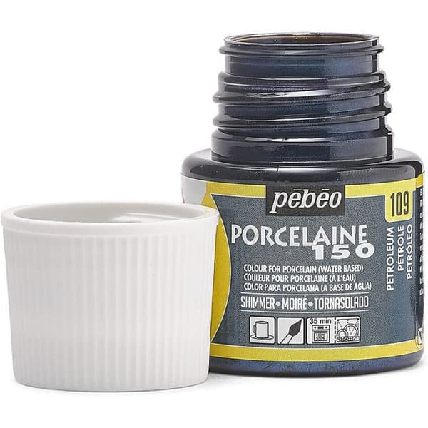 Porslinsfärg - Pébéo - 150 Moireolja N°109 - 45ml flaska - Strålande färger - Matlagning vid 150°C