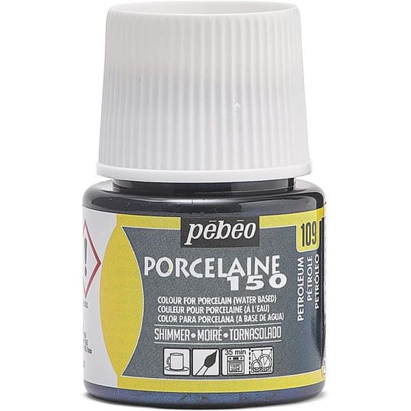 Porslinsfärg - Pébéo - 150 Moireolja N°109 - 45ml flaska - Strålande färger - Matlagning vid 150°C