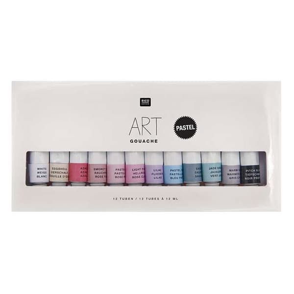 Gouachefärgset - Pastellfärger - 12 x 12 ml