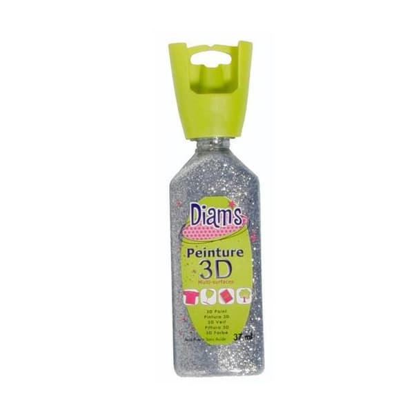 Peinture Diam's 3D 37 ml Pärlgrå glitter