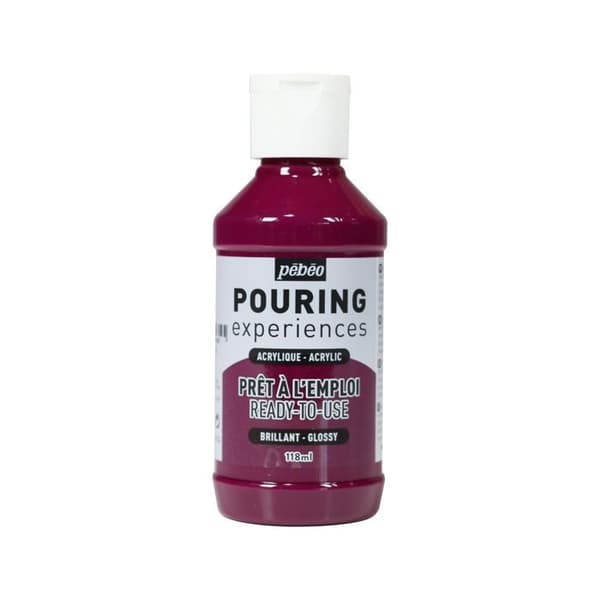 Akrylfärg - Pébéo - Pouring - 118 ml - Mörk Magenta - Blandad