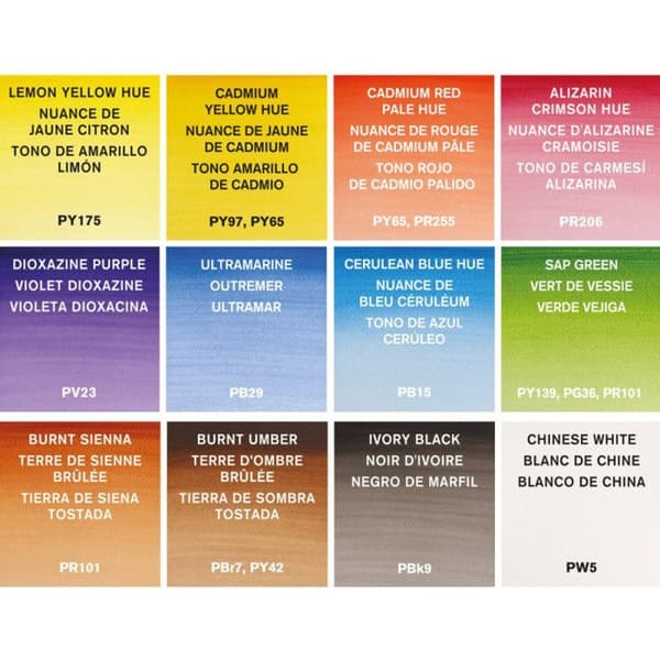 Akvarellfärg Cotman Winsor &amp; Newton - Förpackning med 12 tuber 8 ml