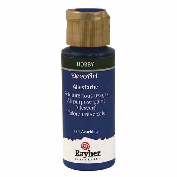 Akrylfärg - RAYHER - Azurblå - 59 ml - Ljusbeständig - Alla ytor