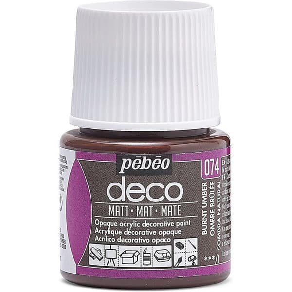 Akrylfärg - Pébéo - P.BO Déco - Bränt umbra - Matt - 45ml
