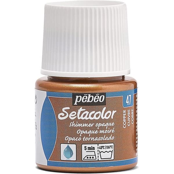 Tyger färg - PEBEO - Sétacolor ogenomskinlig kopparfolie - 45 ml - Kopparfärg - Metallisk effekt