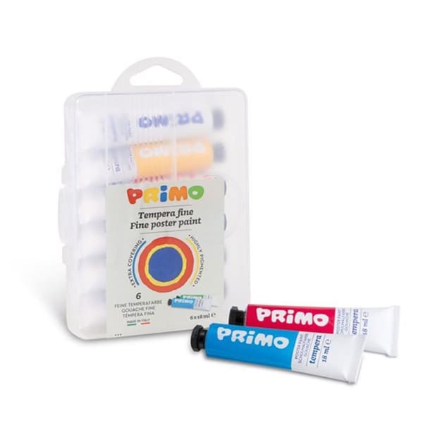 Aluminiumrör, låda i PP, 6 färger 18 ml