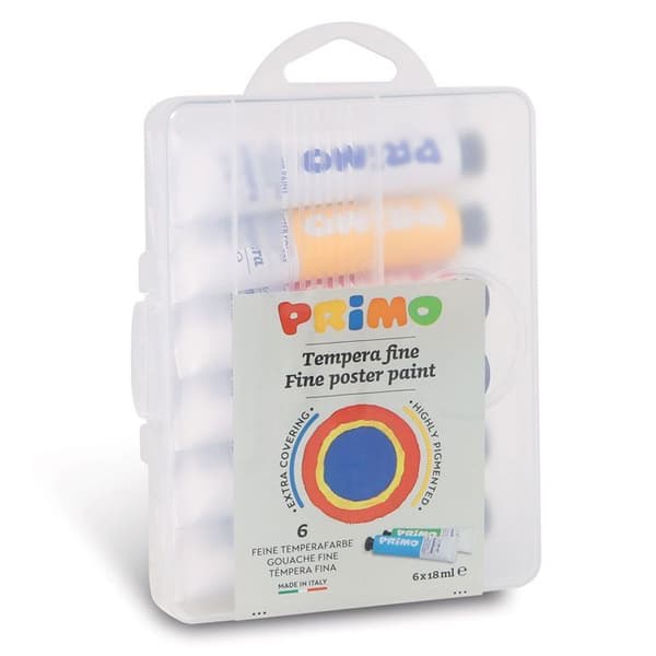 Aluminiumrör, låda i PP, 6 färger 18 ml