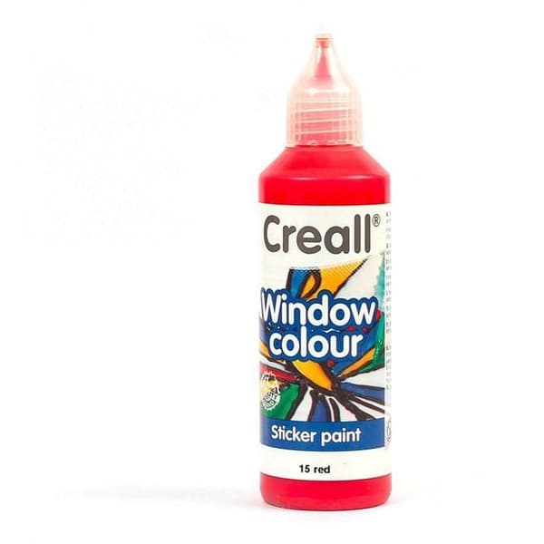 Flytbar fönsterfärg Creall Glass 80 ml - röd