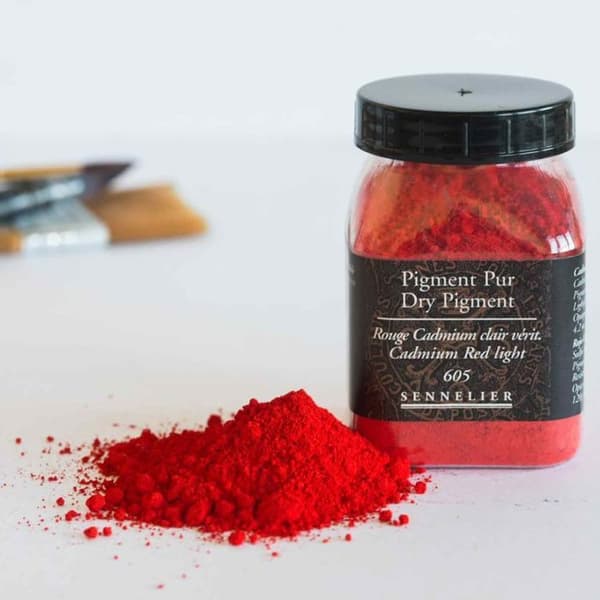 Pigment för färgskapande - 120 g burk - Riktigt ljus Kadmiumröd
