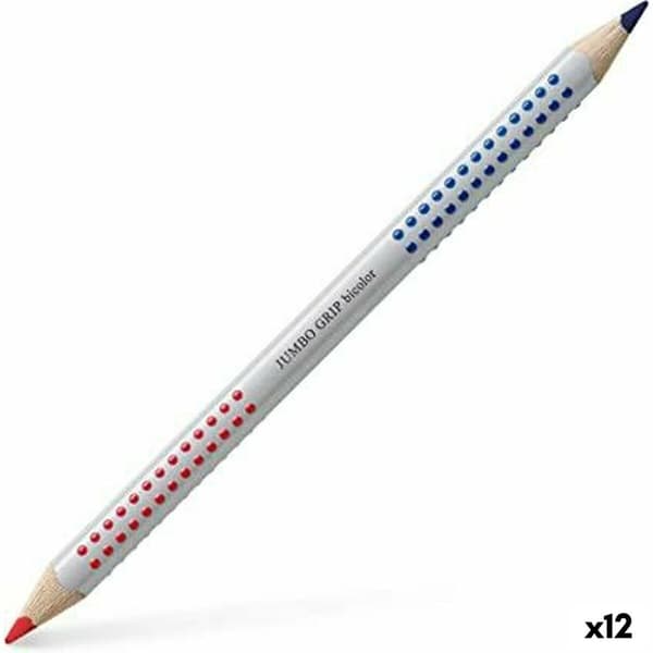 Färgpennor Faber-Castell Jumbo Blå Röd (12 antal)