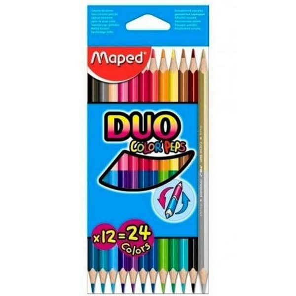 Färgpennor Maped Duo Color' Peps Multicolour 12 Delar Dubbel ände (12 antal)